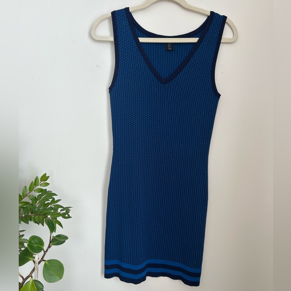 Blue Sleeveless Knit Dress- Tahari